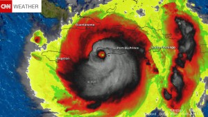 Halálfejre hasonlított a Matthew hurrikán műholdas radarképe