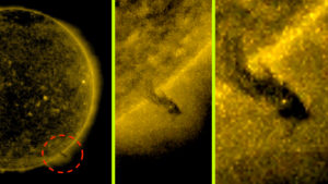 Rejtélyes, Föld-méretű objektum hagyta el a Nap felszínét