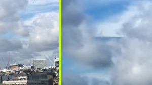 A pillanat, amikor egy UFO megpróbál egy felhőben elrejtőzni… Persze, hogy levideózták!