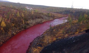 Egy egész folyó változott vérszínűvé Oroszországban