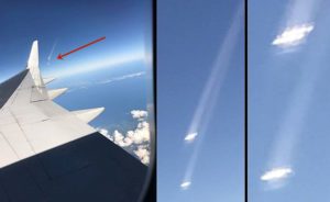 A Föld légkörébe lépő UFO-kat fotóztak egy repülőről