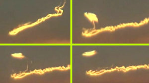 Videóra vették, amint egy lángoló tűzkígyó húzott át az égen